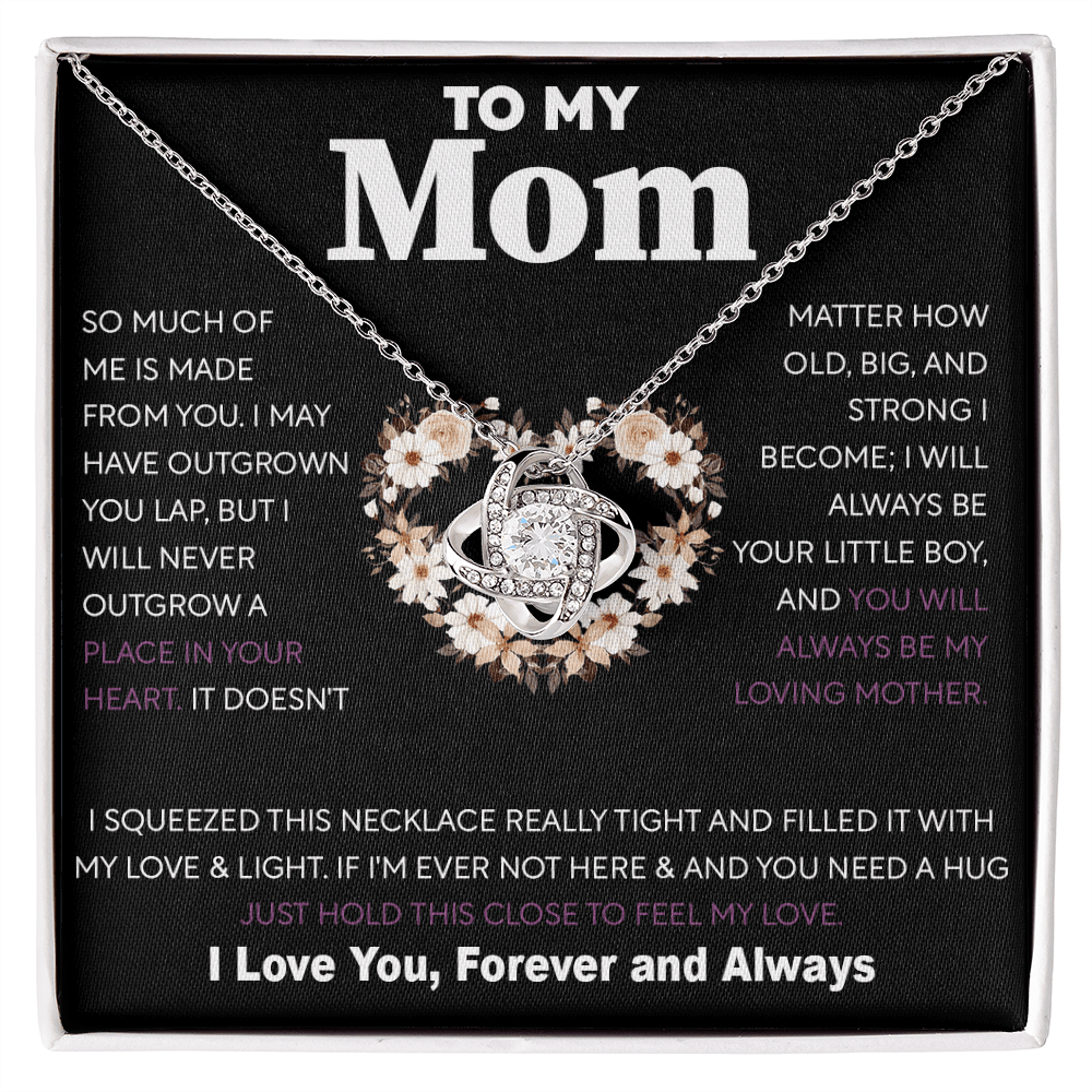 To My Mom Gift from Son - "Always Your Little Boy" - love knot neackce