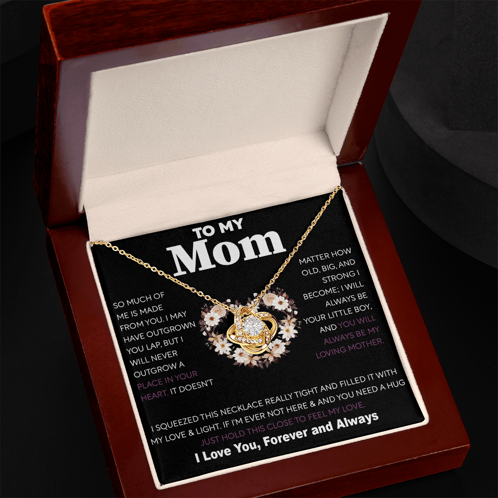 To My Mom Gift from Son - "Always Your Little Boy" - love knot neackce