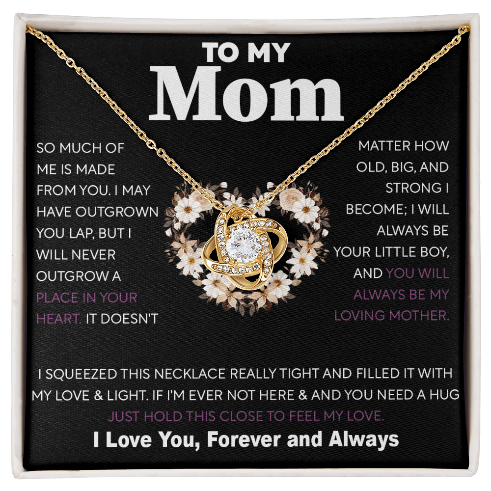 To My Mom Gift from Son - "Always Your Little Boy" - love knot neackce