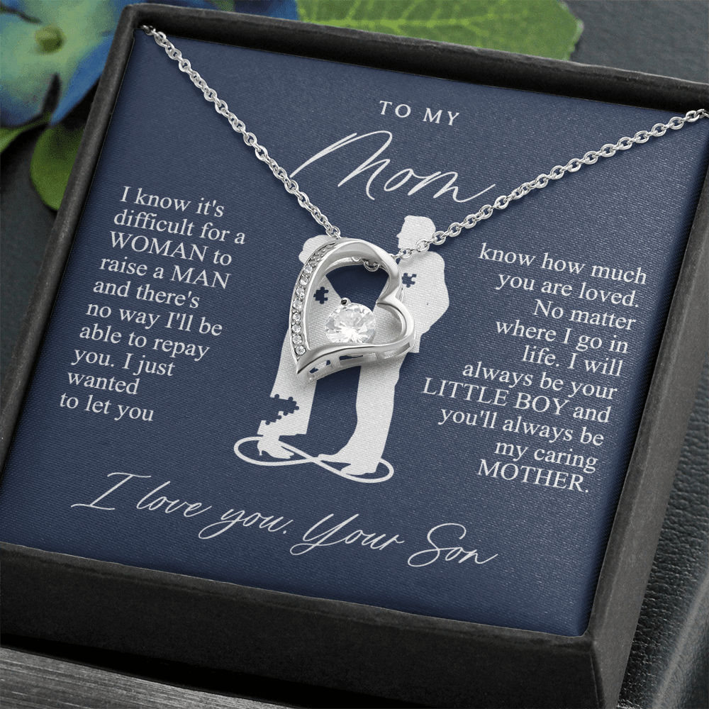 To My Mom Gift from Son - Forever love neackce - Sentimental Mother's Day Gift for Mom