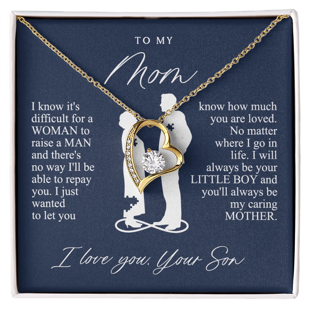 To My Mom Gift from Son - Forever love neackce - Sentimental Mother's Day Gift for Mom