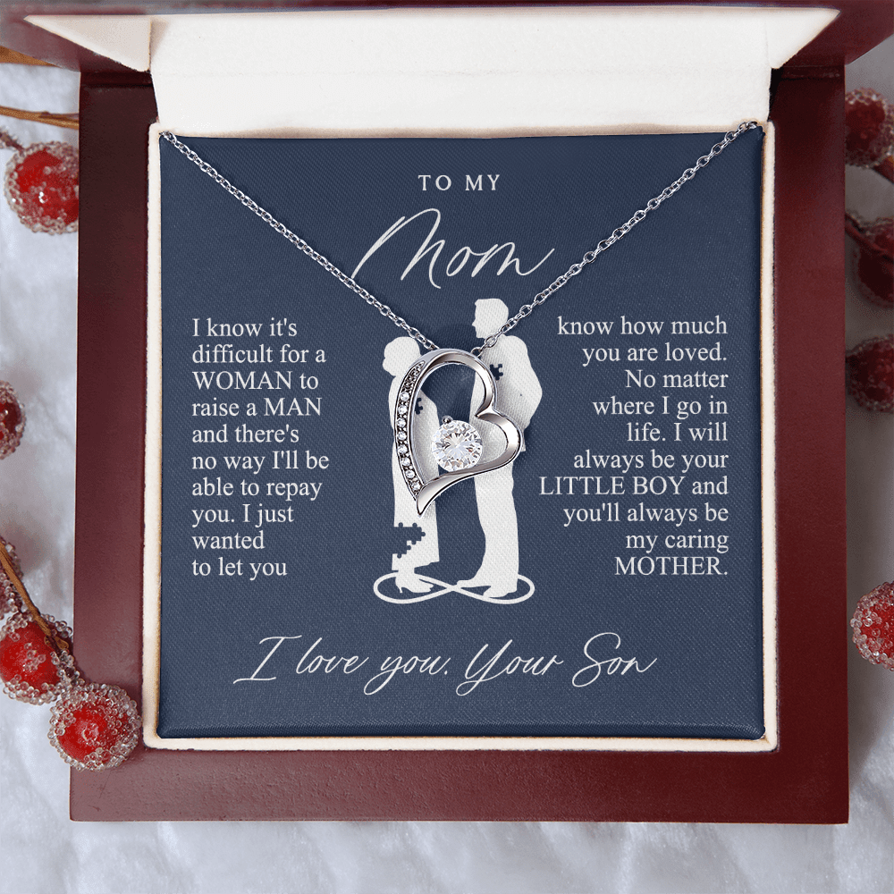 To My Mom Gift from Son - Forever love neackce - Sentimental Mother's Day Gift for Mom