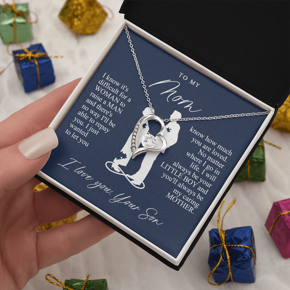 To My Mom Gift from Son - Forever love neackce - Sentimental Mother's Day Gift for Mom