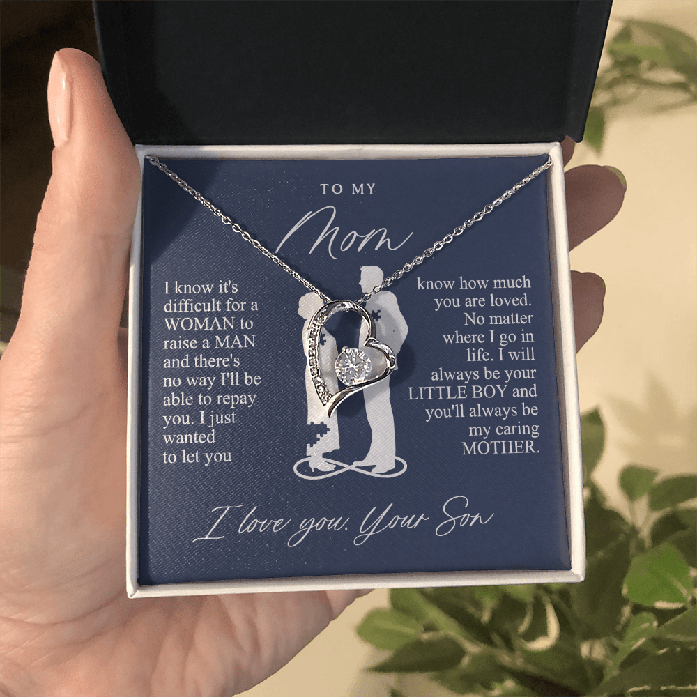 To My Mom Gift from Son - Forever love neackce - Sentimental Mother's Day Gift for Mom