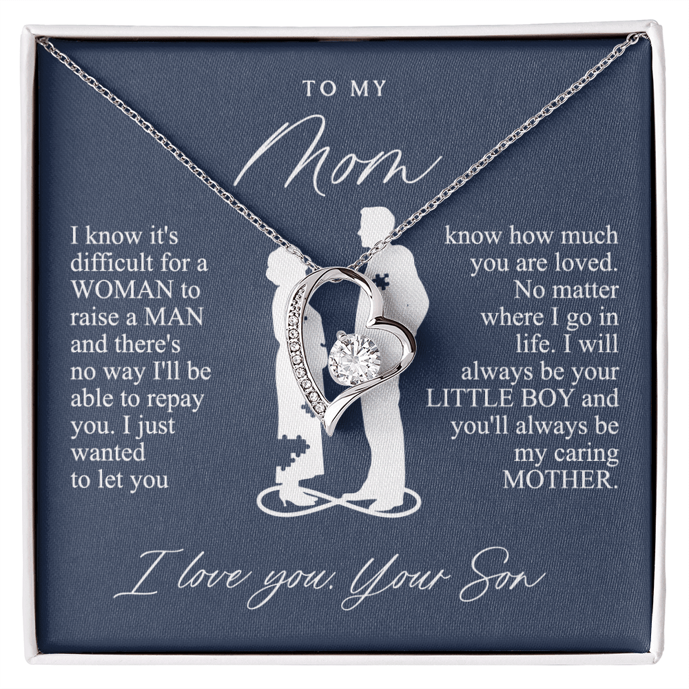 To My Mom Gift from Son - Forever love neackce - Sentimental Mother's Day Gift for Mom