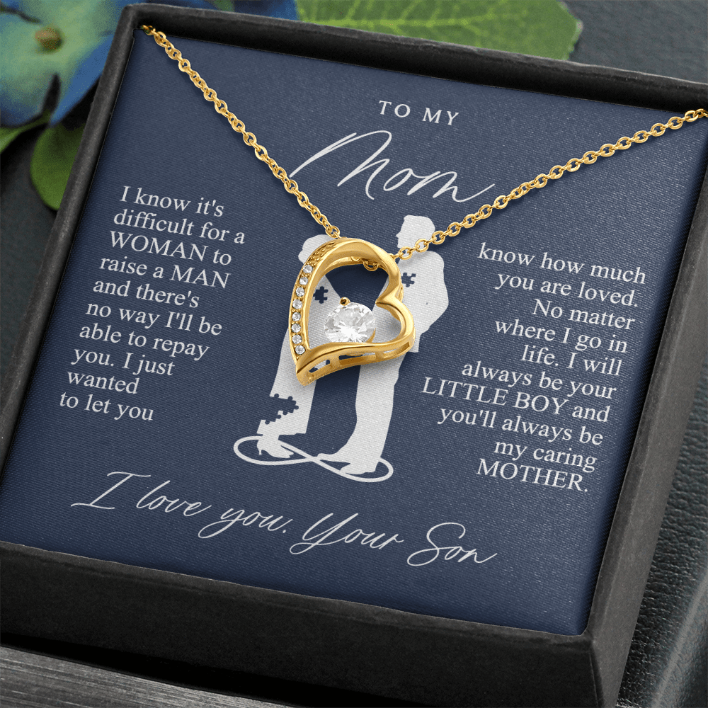 To My Mom Gift from Son - Forever love neackce - Sentimental Mother's Day Gift for Mom