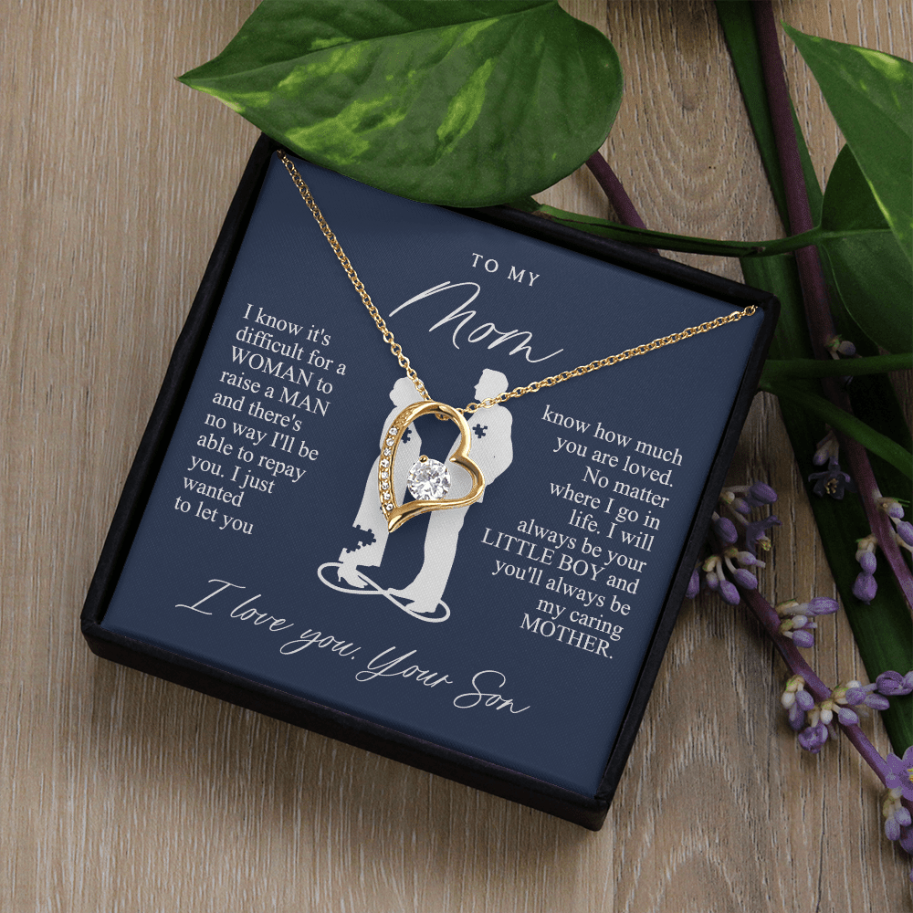 To My Mom Gift from Son - Forever love neackce - Sentimental Mother's Day Gift for Mom