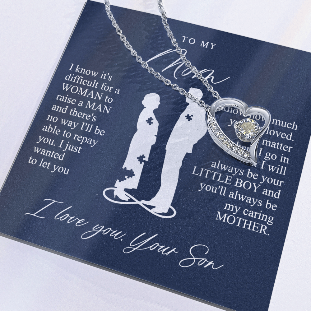 To My Mom Gift from Son - Forever love neackce - Sentimental Mother's Day Gift for Mom