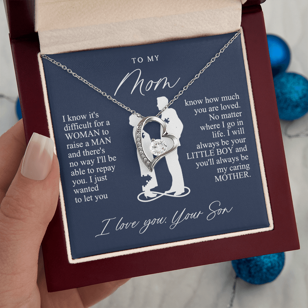 To My Mom Gift from Son - Forever love neackce - Sentimental Mother's Day Gift for Mom