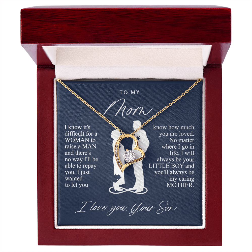 To My Mom Gift from Son - Forever love neackce - Sentimental Mother's Day Gift for Mom