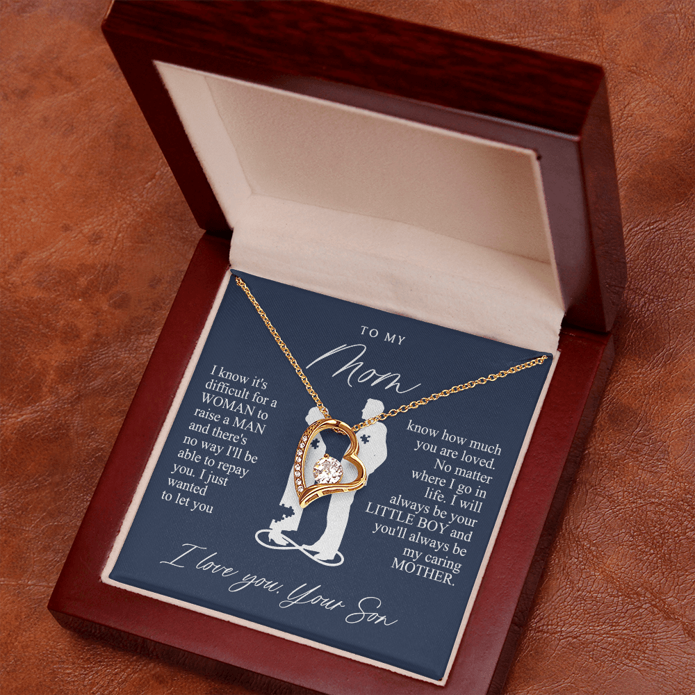 To My Mom Gift from Son - Forever love neackce - Sentimental Mother's Day Gift for Mom