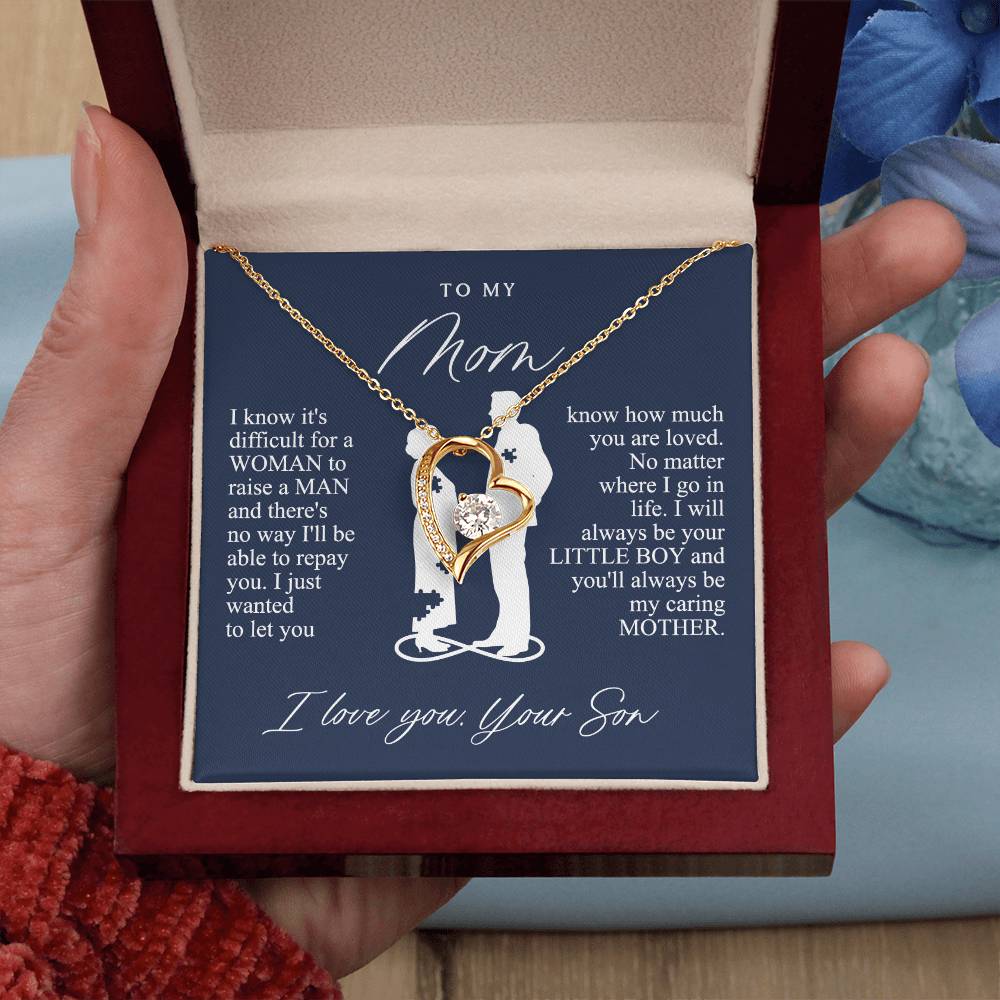 To My Mom Gift from Son - Forever love neackce - Sentimental Mother's Day Gift for Mom