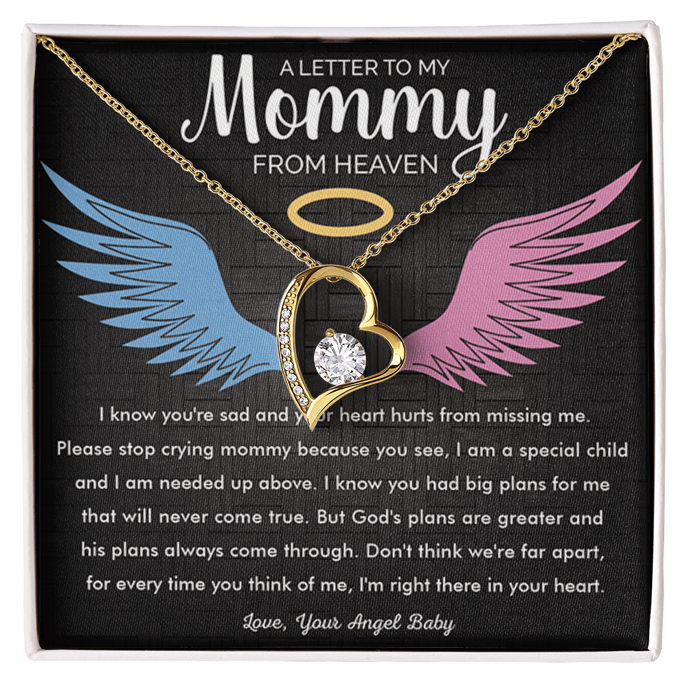 To My Mommy in Heaven-Forever Love Necklace-Memorial Necklace