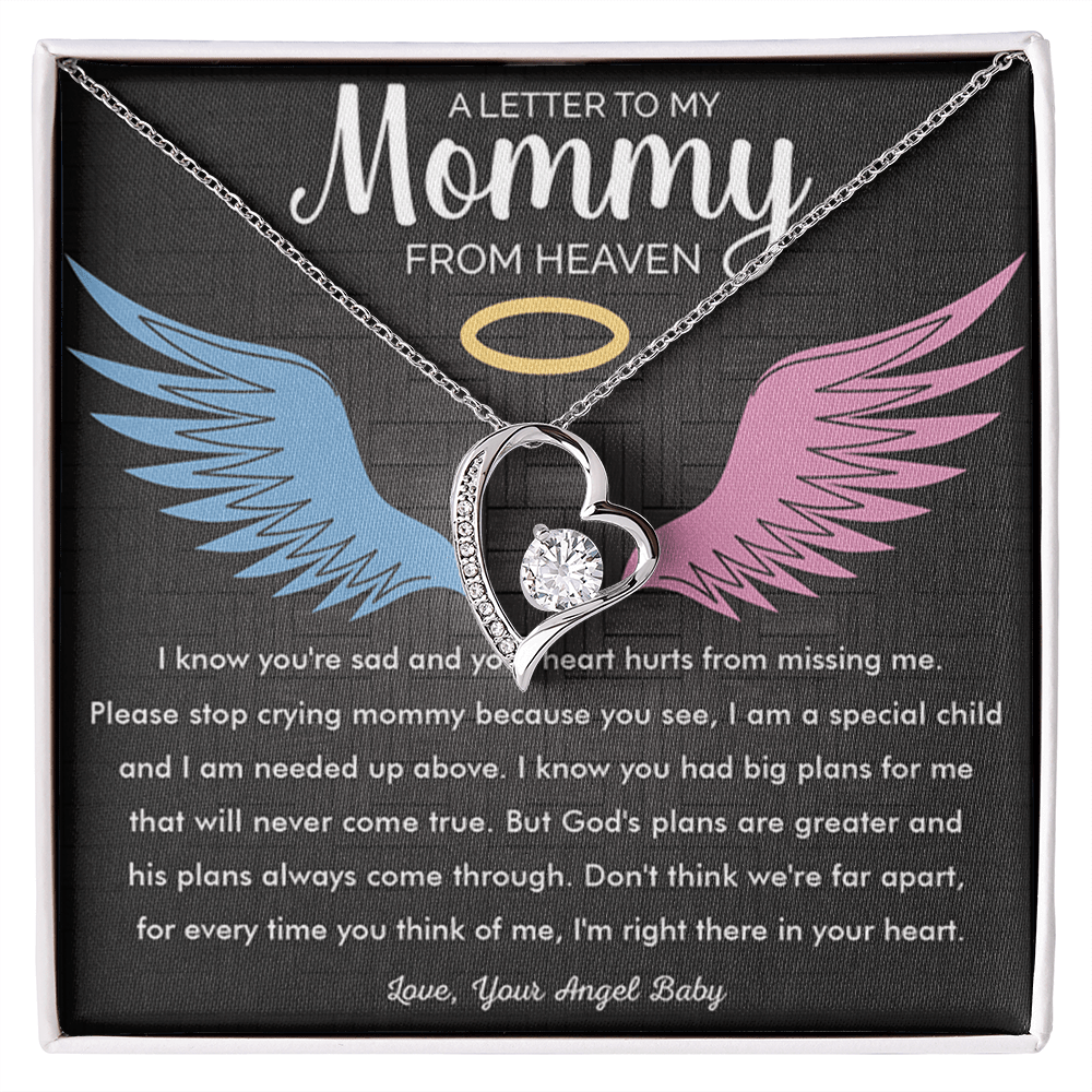 To My Mommy in Heaven-Forever Love Necklace-Memorial Necklace