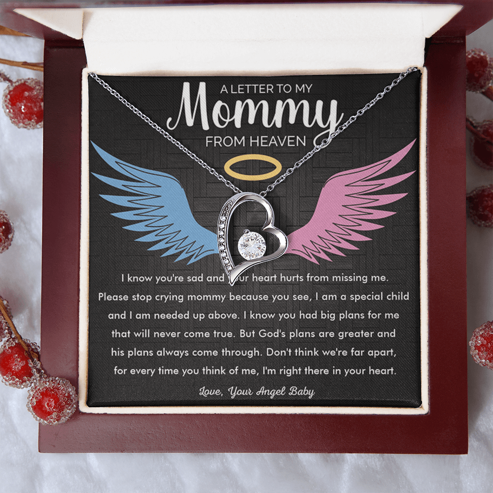 To My Mommy in Heaven-Forever Love Necklace-Memorial Necklace