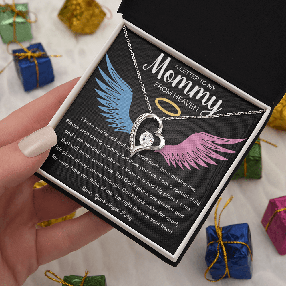 To My Mommy in Heaven-Forever Love Necklace-Memorial Necklace