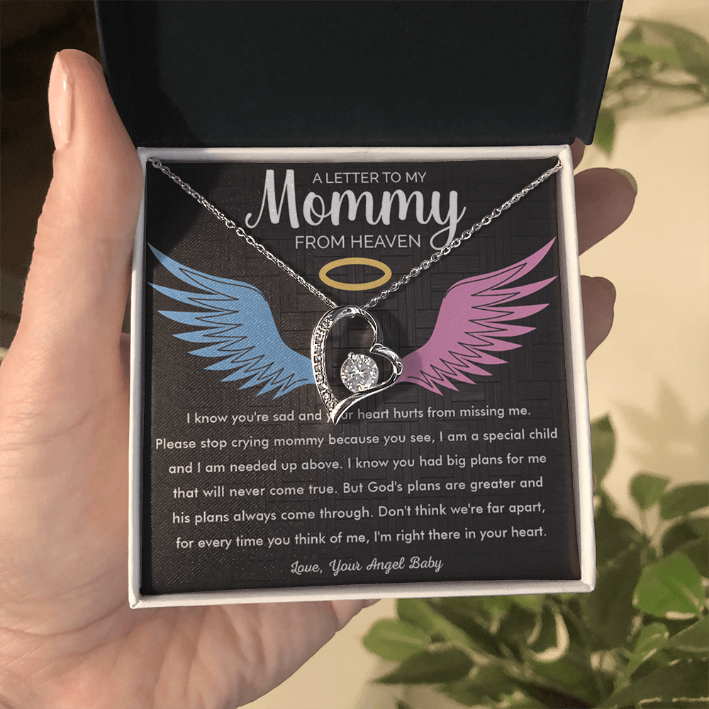 To My Mommy in Heaven-Forever Love Necklace-Memorial Necklace