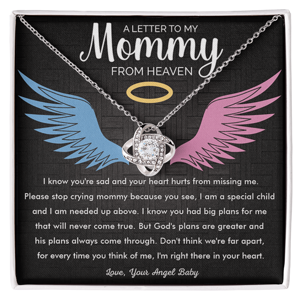 To My Mommy in Heaven-Love Knot Necklace-Memorial Necklace