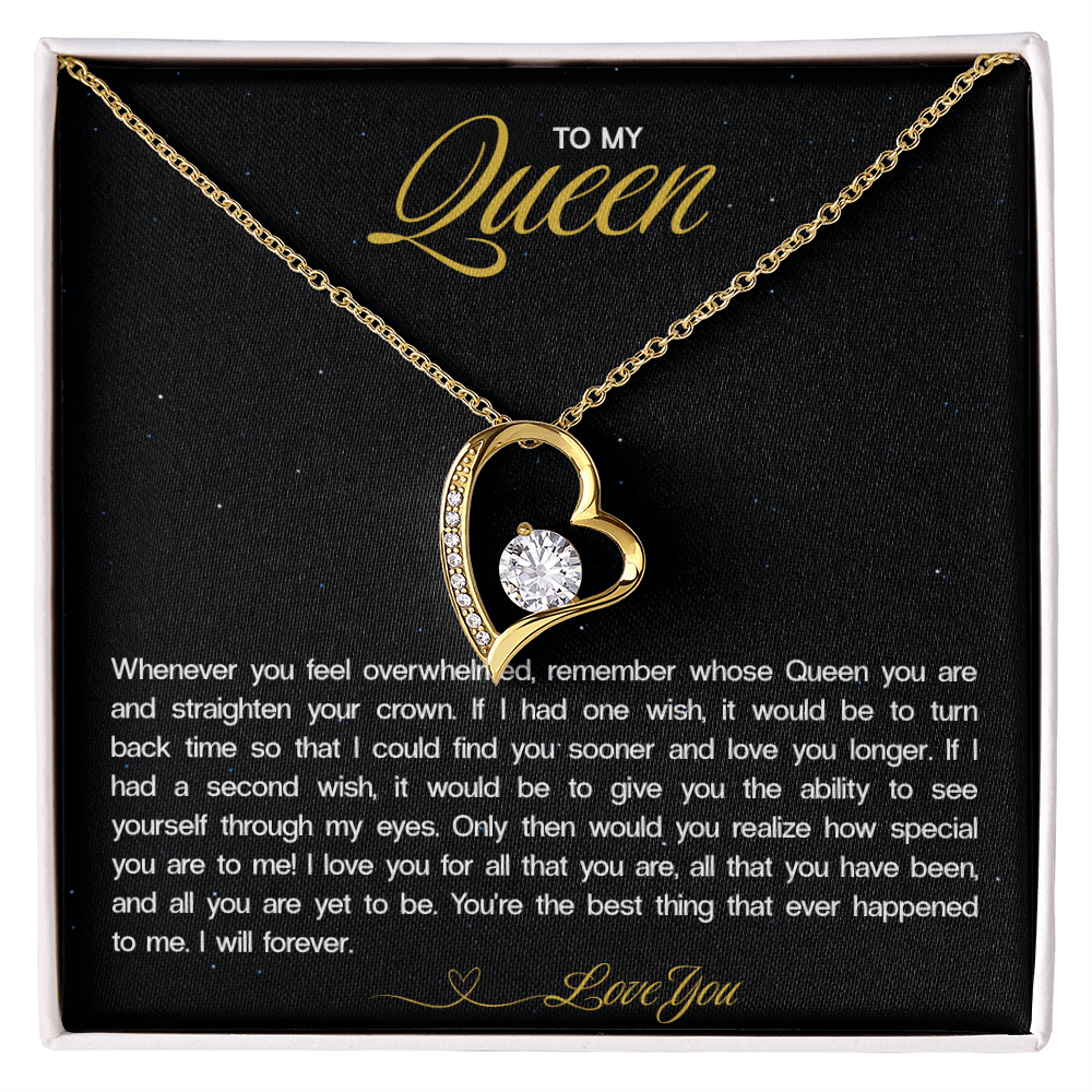 "To My Queen" Heart Necklace - Sentimental Jewelry Gift for Your Wife or Love