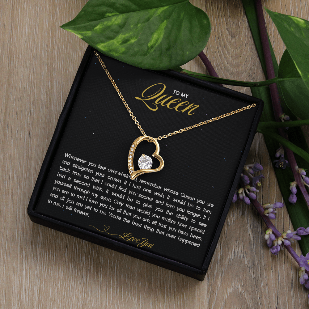 "To My Queen" Heart Necklace - Sentimental Jewelry Gift for Your Wife or Love