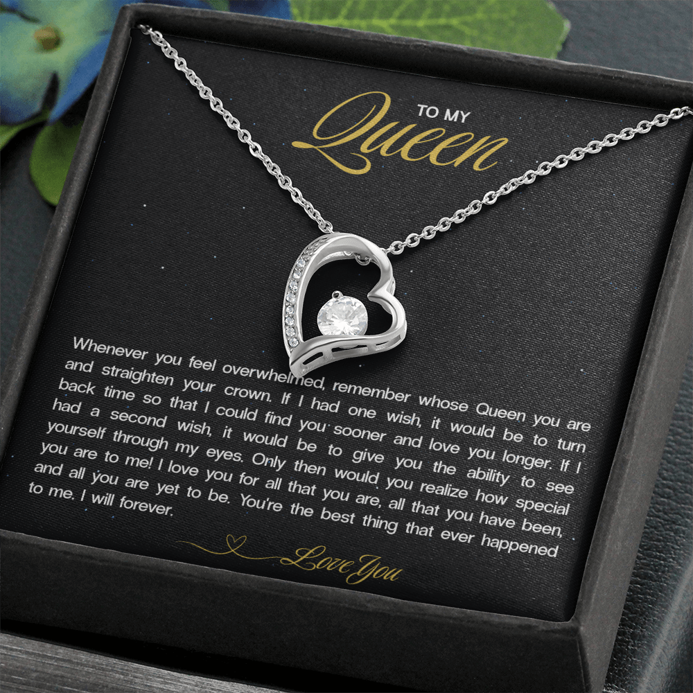 "To My Queen" Heart Necklace - Sentimental Jewelry Gift for Your Wife or Love