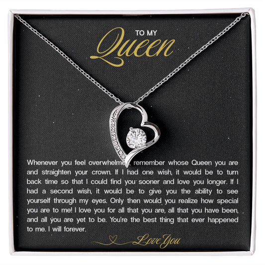 "To My Queen" Heart Necklace - Sentimental Jewelry Gift for Your Wife or Love