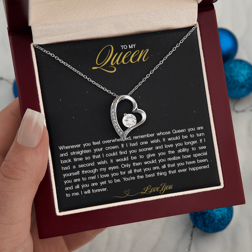 "To My Queen" Heart Necklace - Sentimental Jewelry Gift for Your Wife or Love