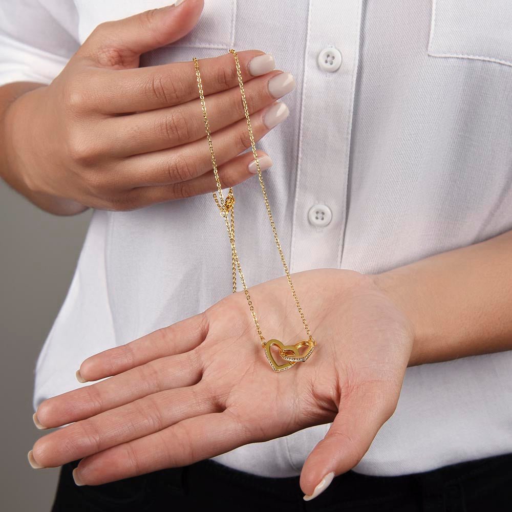 To My Wife Gift - "You Are The Best Thing"- Interlocking Hearts Necklace