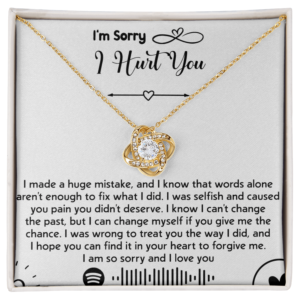 To my Wife [girl friend] -Love Knot Necklace-I'm So Sorry I Hurt You
