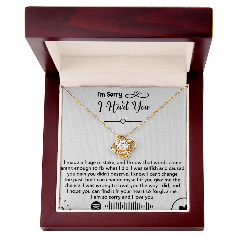 To my Wife [girl friend] -Love Knot Necklace-I'm So Sorry I Hurt You