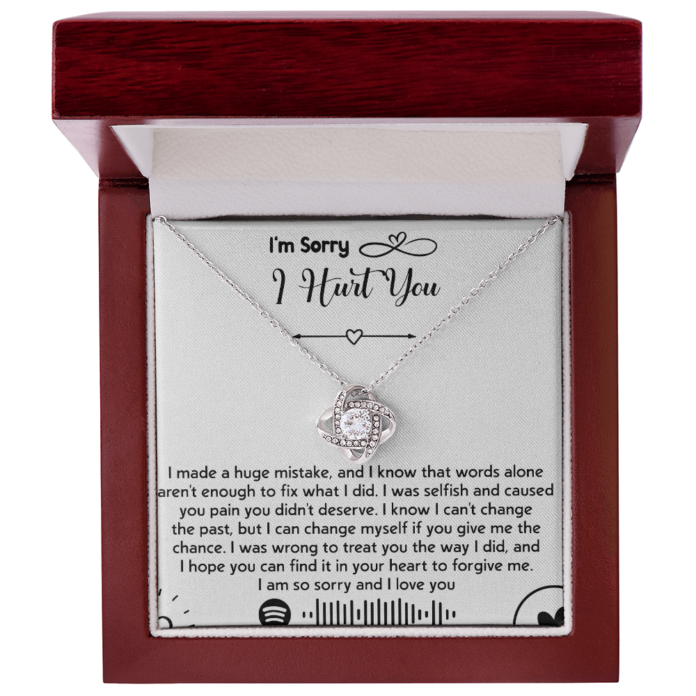 To my Wife [girl friend] -Love Knot Necklace-I'm So Sorry I Hurt You