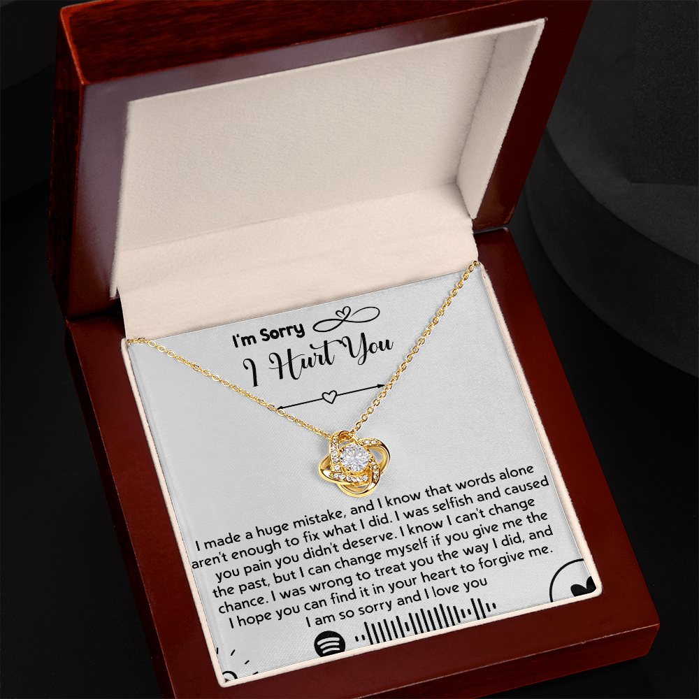To my Wife [girl friend] -Love Knot Necklace-I'm So Sorry I Hurt You