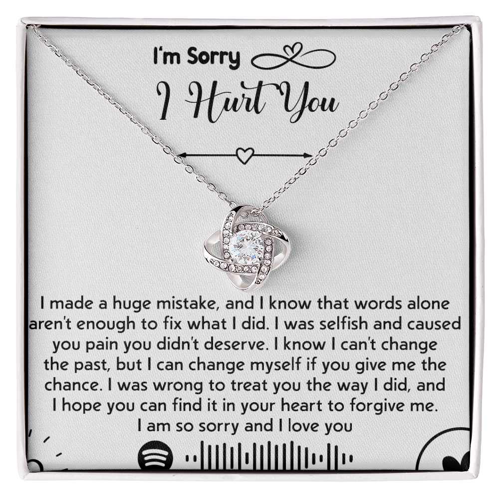 To my Wife [girl friend] -Love Knot Necklace-I'm So Sorry I Hurt You