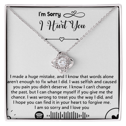 To my Wife [girl friend] -Love Knot Necklace-I'm So Sorry I Hurt You