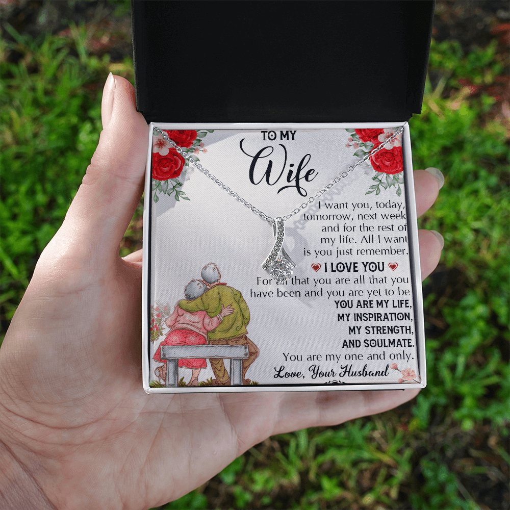 To My Wife "Growing Old Together" Gift- Alluring Beauty Necklace