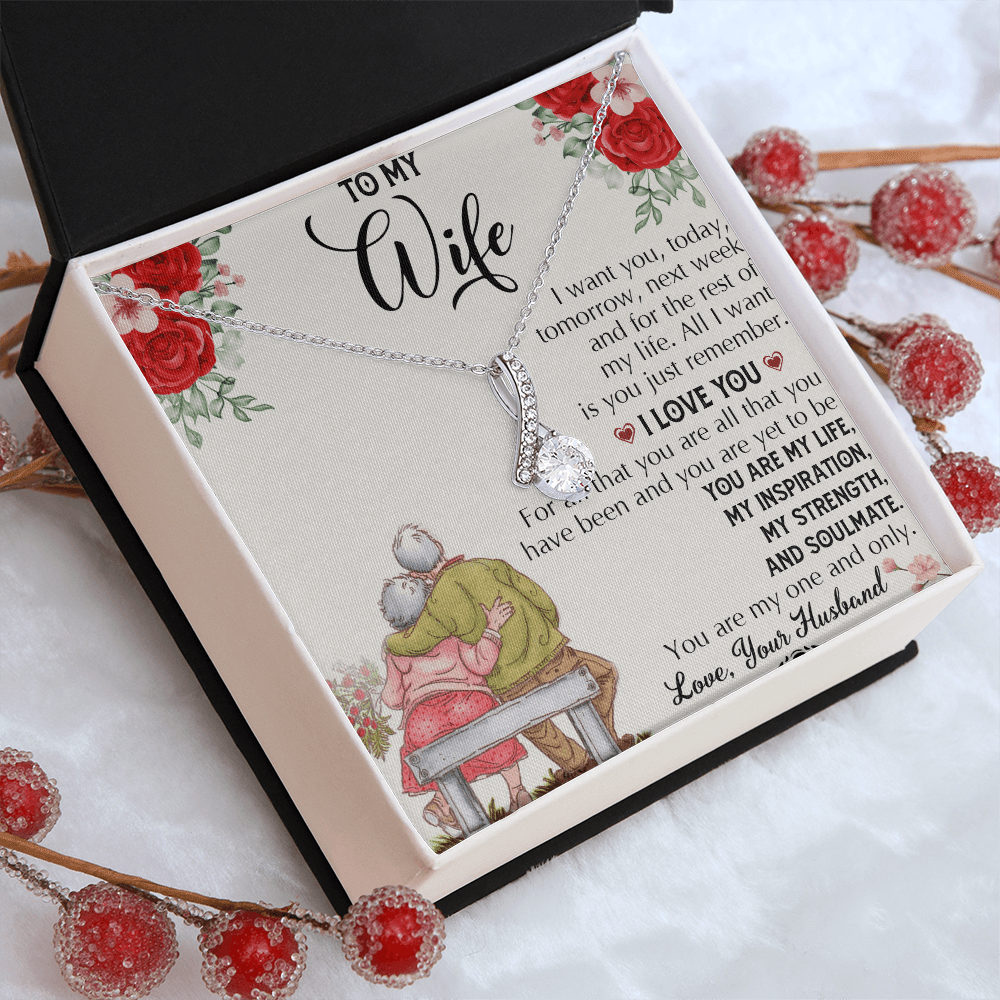 To My Wife "Growing Old Together" Gift- Alluring Beauty Necklace