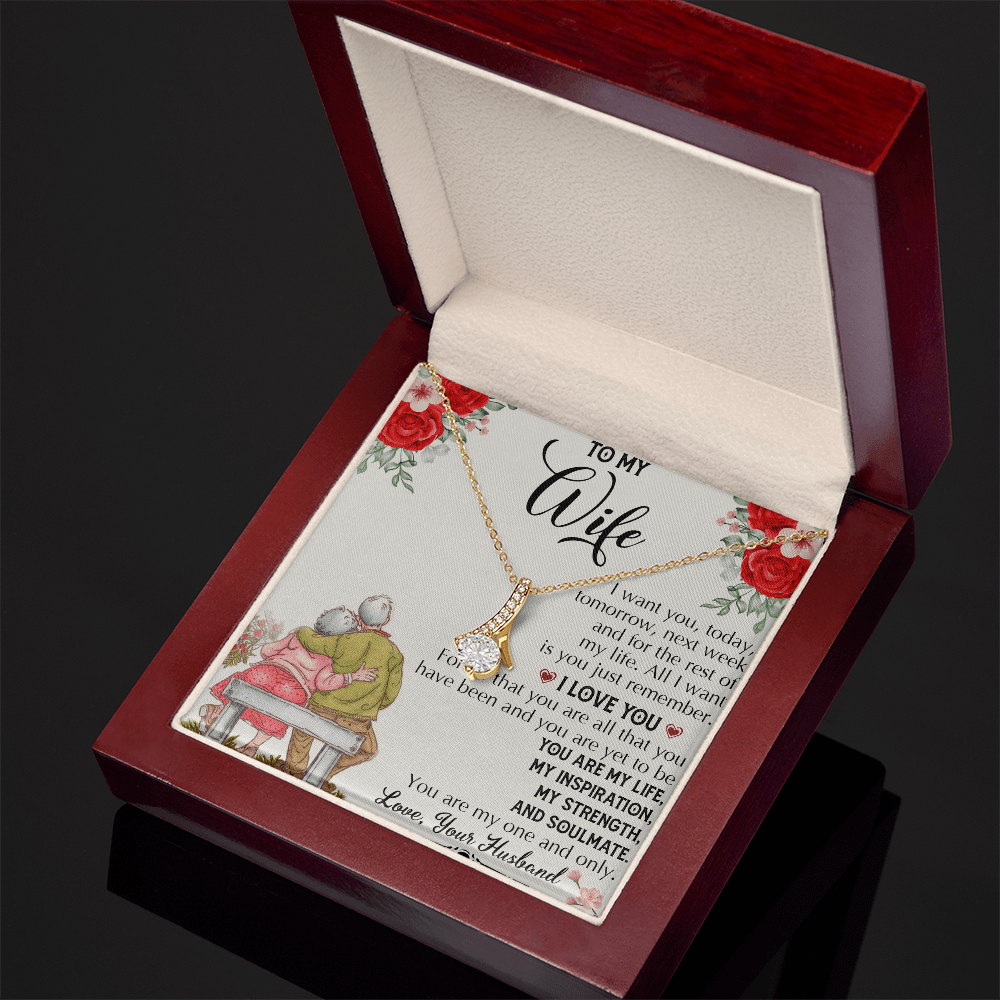To My Wife "Growing Old Together" Gift- Alluring Beauty Necklace