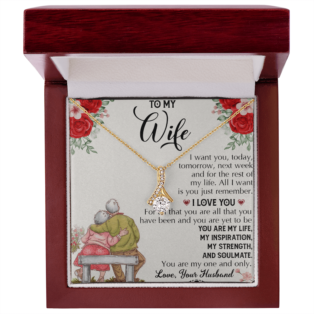 To My Wife "Growing Old Together" Gift- Alluring Beauty Necklace