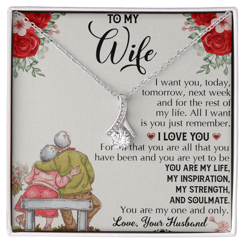 To My Wife "Growing Old Together" Gift- Alluring Beauty Necklace