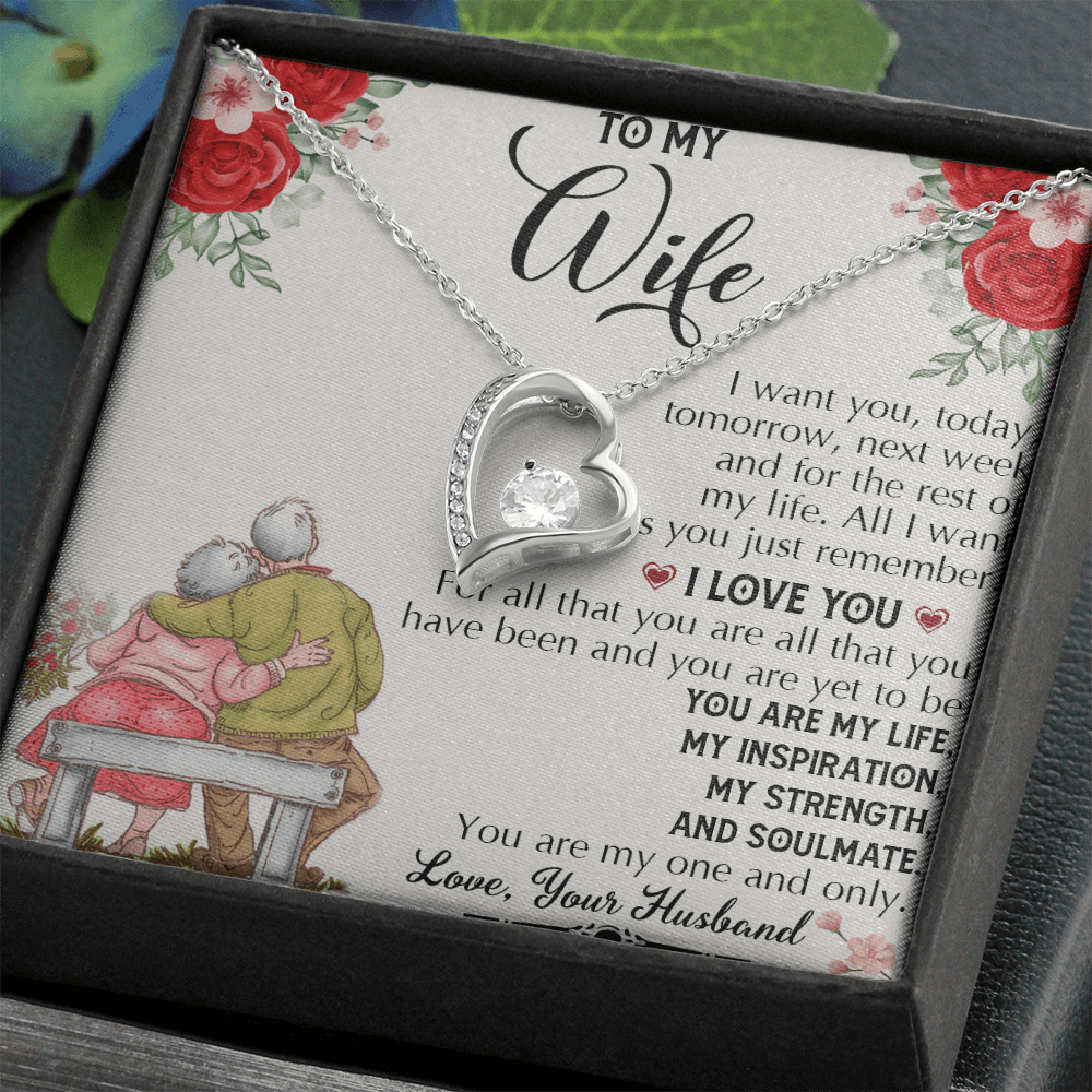 To My Wife "Growing Old Together" Gift- Forever Love Necklace