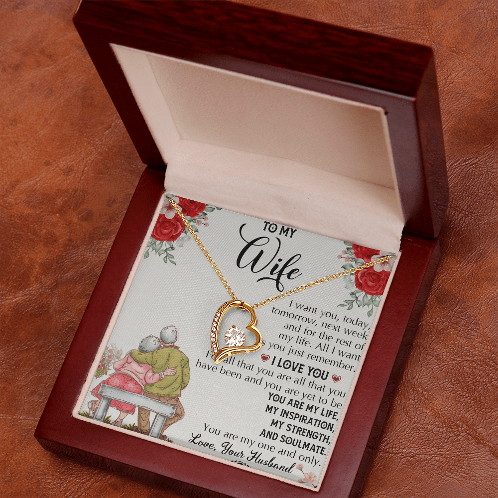 To My Wife "Growing Old Together" Gift- Forever Love Necklace