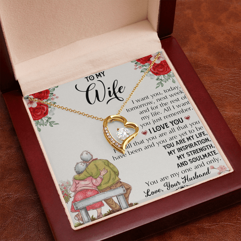 To My Wife "Growing Old Together" Gift- Forever Love Necklace