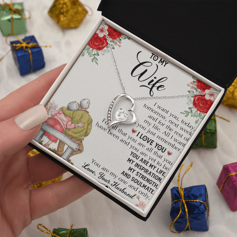 To My Wife "Growing Old Together" Gift- Forever Love Necklace