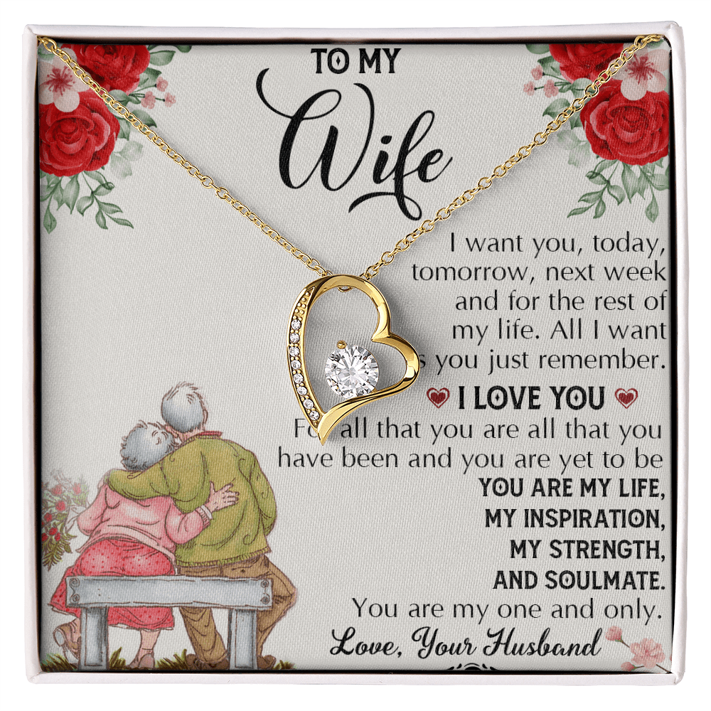 To My Wife "Growing Old Together" Gift- Forever Love Necklace