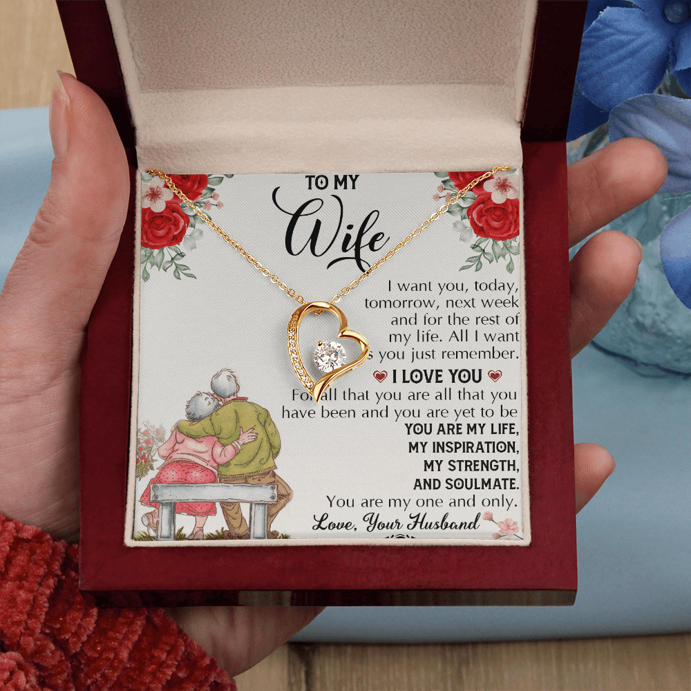 To My Wife "Growing Old Together" Gift- Forever Love Necklace