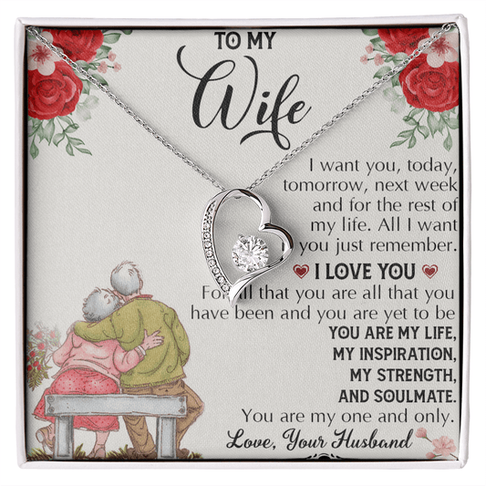 To My Wife "Growing Old Together" Gift- Forever Love Necklace