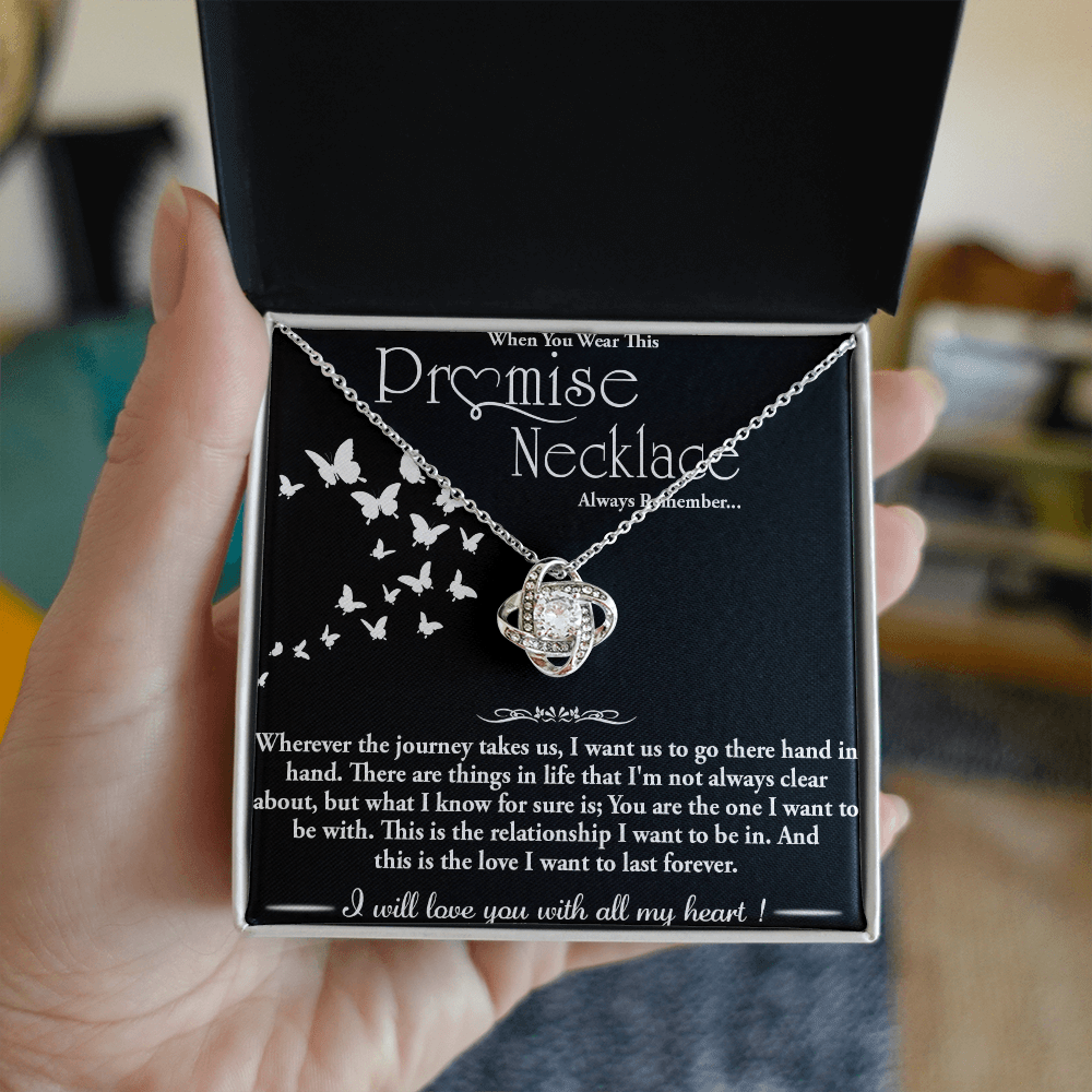 To my Wife - Love Knot Necklace -Hand in Hand