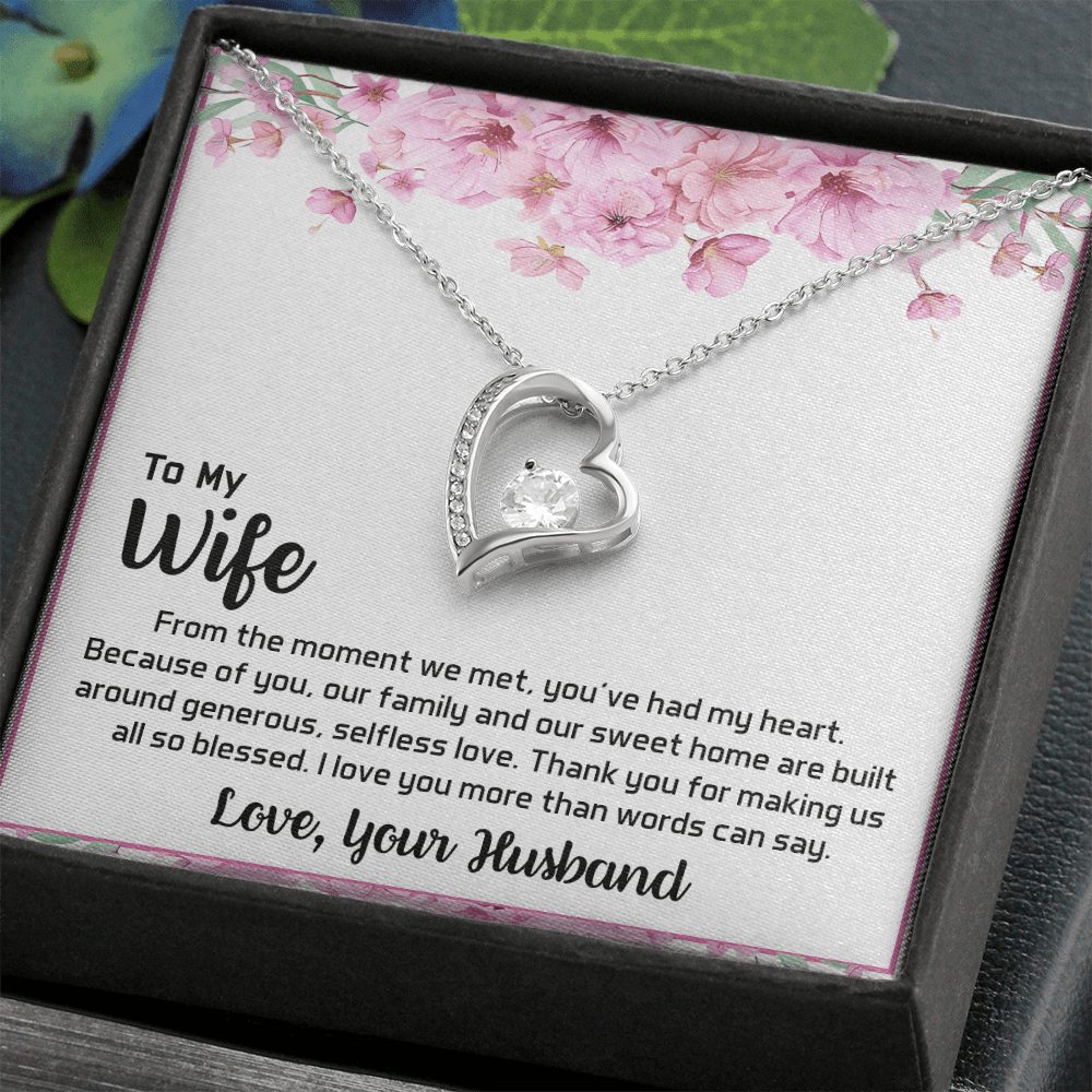 To My Wife - My Heart-Forever love  Necklace- A Blessed Home
