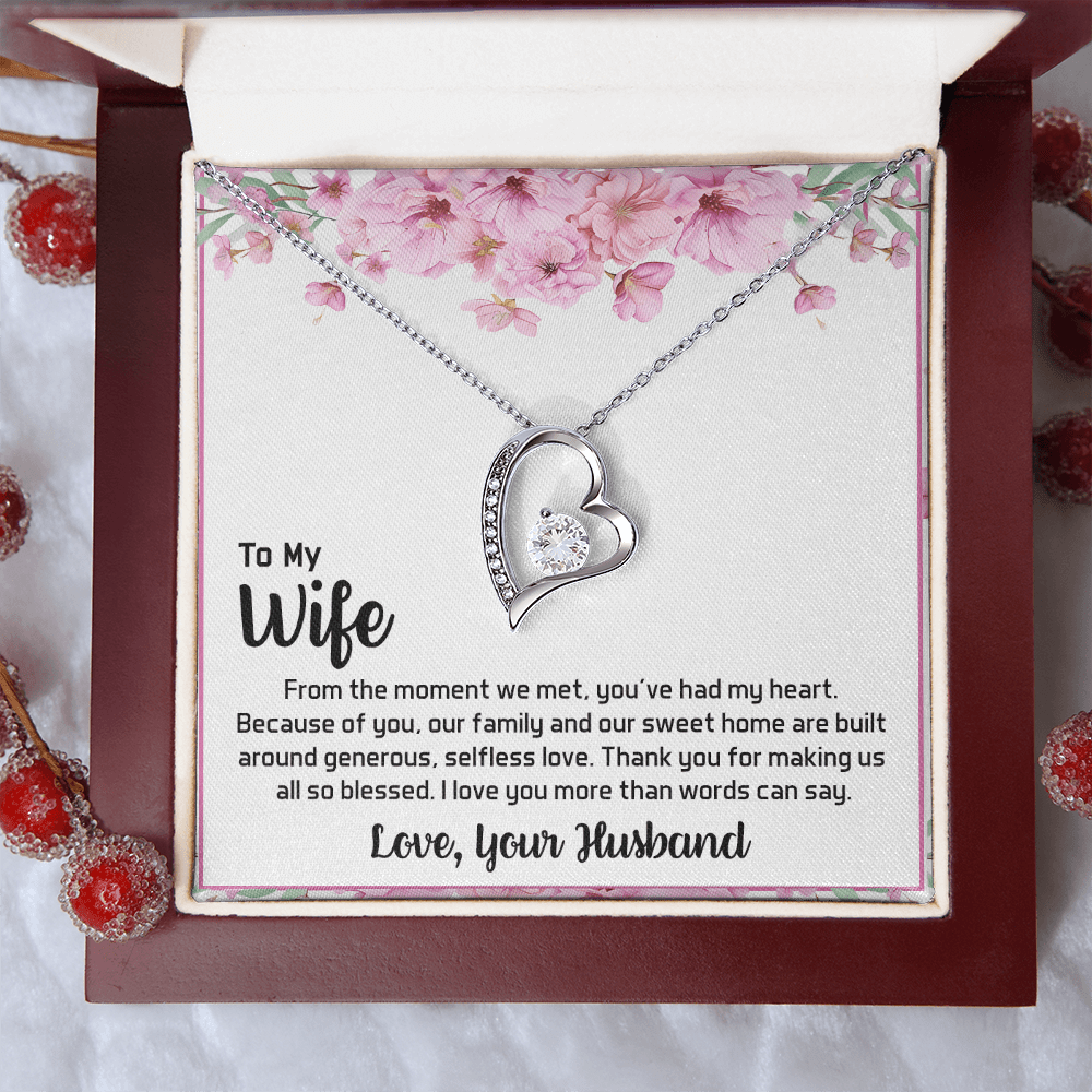 To My Wife - My Heart-Forever love  Necklace- A Blessed Home