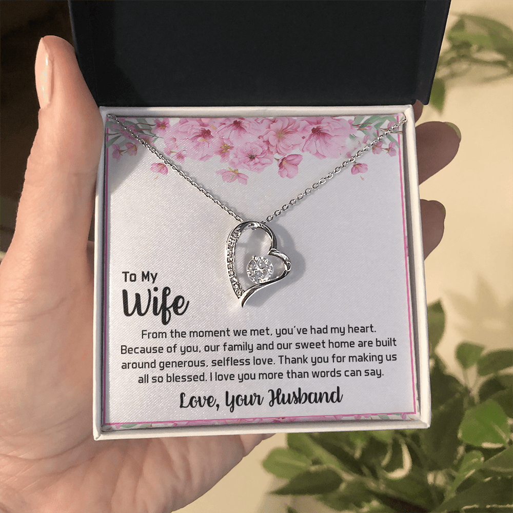 To My Wife - My Heart-Forever love  Necklace- A Blessed Home